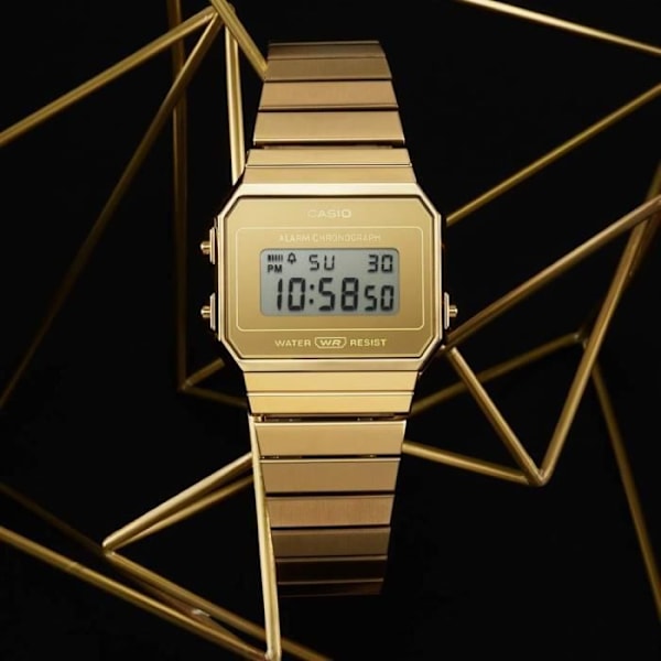 Ur - CASIO - A700WEVG-9AEF - Guld Rustfrit stål - Vandafvisende 3 bar - Digital gyllene
