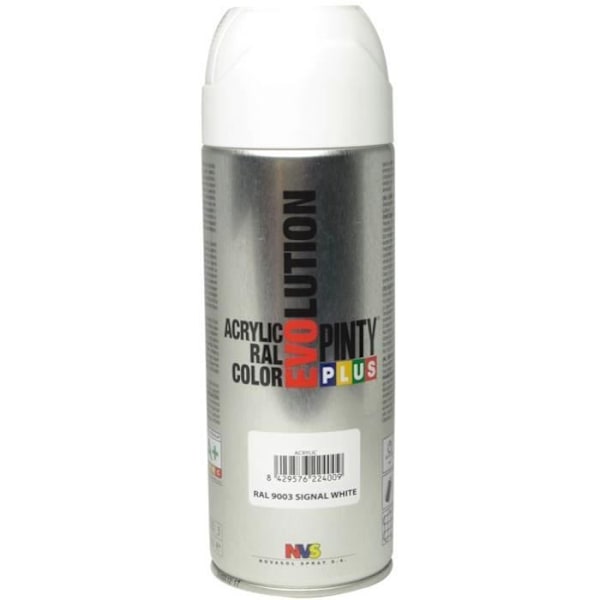 Ruiskumaali - PINTY - RAL9003 - Kiiltävä - 400 ml - Erittäin nopeasti kuivuva Vit