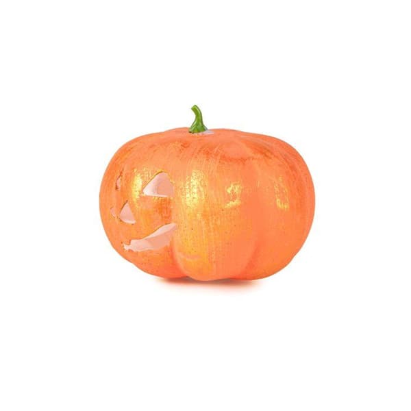 Lysende Halloween græskar 17 cm - Orange Orange