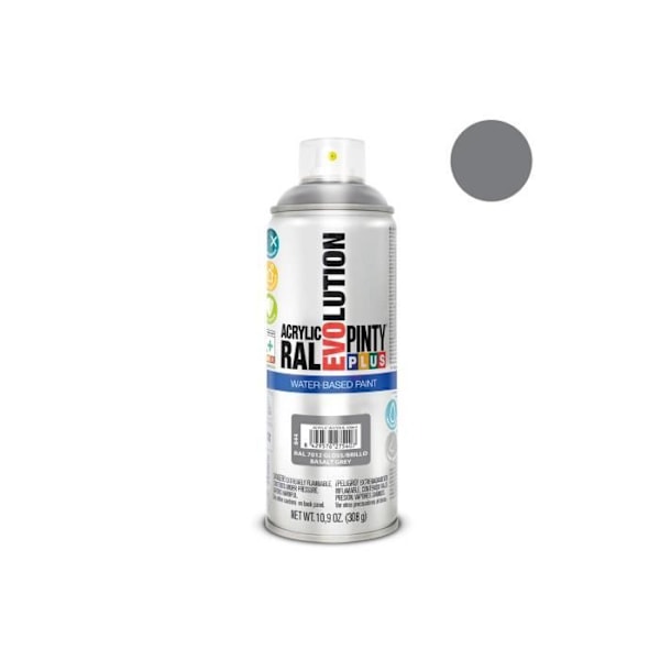 GENERISK - Pintyplus Evolution vattenbaserad sprayfärg 520cc Ral 7012 Basaltgrå
