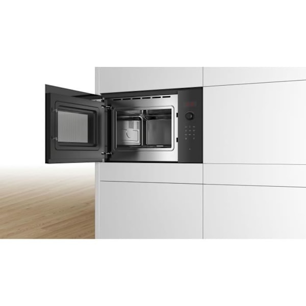 Enkelt indbygget mikroovn -BOSCH SER4 - BFL523MB1F - Sort - 7 automatiske programmer - 38,2 x 59,4 x 31,7 cm Svart
