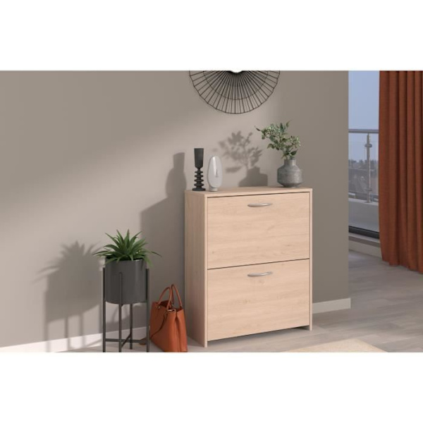 Sko skoletøj med 2 låger - EASY LIFE - Eg - 66,5 x 78,5 x 25,1 - PARISOT Egetræ