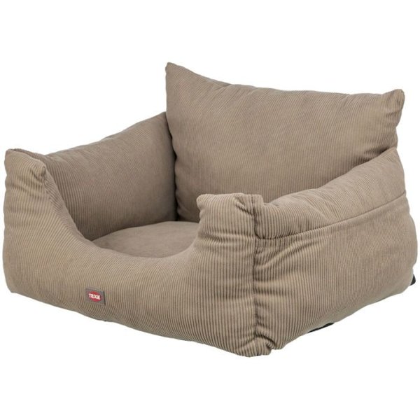 Hundkorg - TRIXIE - Bilstol - Taupe - Polyester - Medium mol