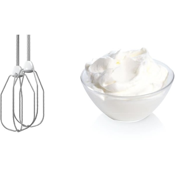 Batteur BOSCH CleverMixx MFQ3030 - 350 W - 4 hastigheder - Pulsfunktion - 2 dejkroge + 2 piskeris i rustfrit stål - Hvid Vit