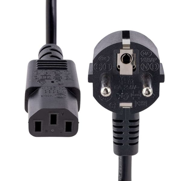 Strømkabel - StarTech - 3m - Schuko CEE 7/7 - C13 - 18AWG - 10A 250V - Sort