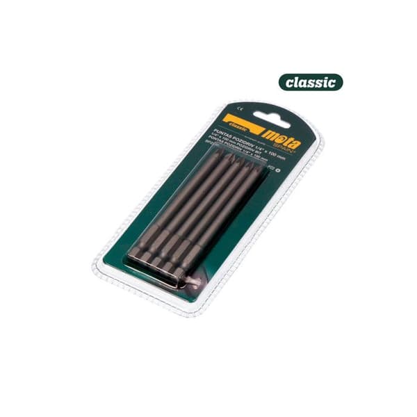Pack av 5 bitspetsar Pz 2x90mm 1/4'' Stål Bpz290 Mota