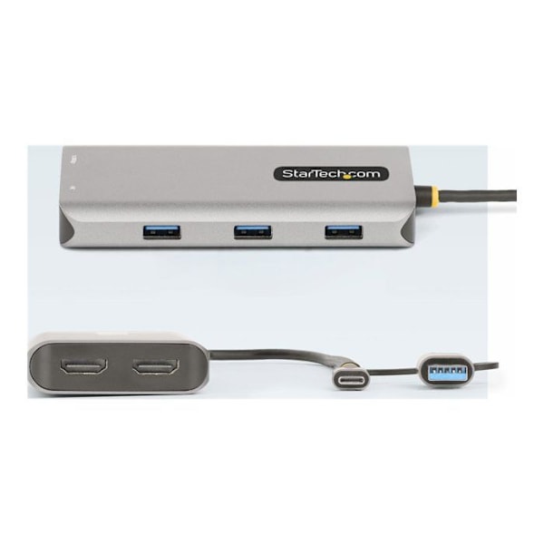 "Telakointiasema - StarTech.com - Monipaikkainen USB-C - Kaksois HDMI 4K - 3x USB-A - Matkatelakka"