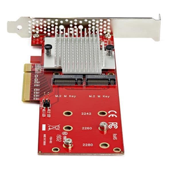 SSD M.2 Adapter - STARTECH - X8 DUAL - PCIe NVMe/AHCI - 1 To - PCI Express 3.0 - Sort