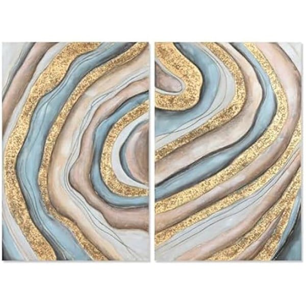 Moderne maleri - HOME ESPRIT - 80 x 120 cm - Flerfarvet - Rektangulært - Moderne design mångfärgad