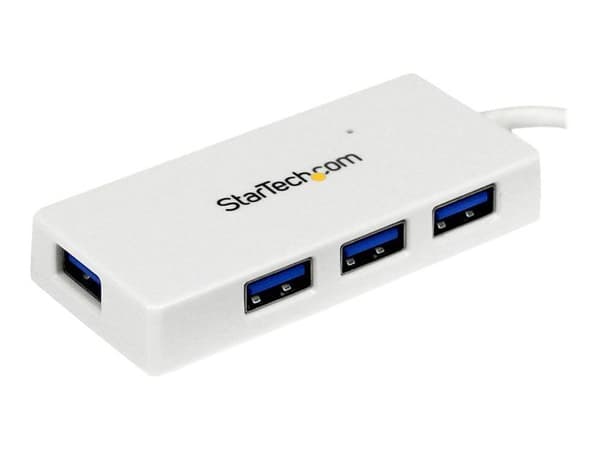 Hub USB 3.0 - StarTech - ST4300MINU3W - 4 porte - Integreret kabel - Hvid