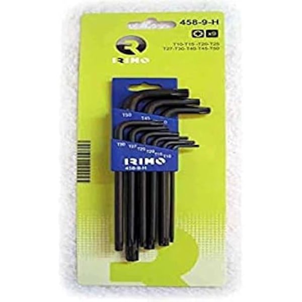 Nyckelsats - Bahco - 458-9-H - Stål - Lång - Torx Flerfärgad