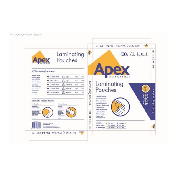 Plastiklommer - FELLOWES - 100 x let - A4