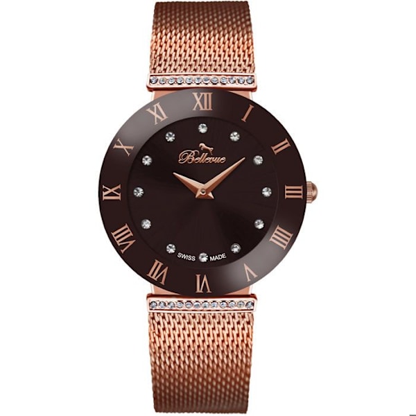 Ur - Bellevue - F104 - Kvarts - Metal - 26MM - Chic rosa/brun