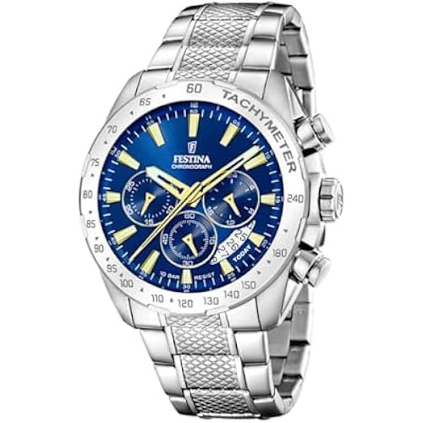 FESTINA Herrklocka F20668/2 - Kvarts - Analog - Svart läder - Vattentät 3 ATM