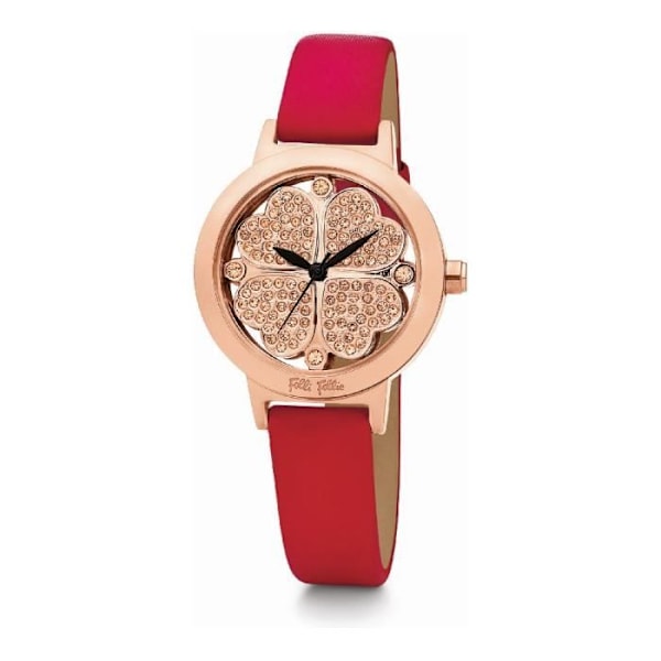 Kvinnoarmband - Folli Follie - WF2R005SSG - Kvarts - Läder - Ø 35 mm Rosa