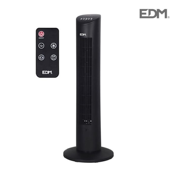Tornadoventilator - EDM - 33504 - 60W - 3 hastigheter - Fjärrkontroll Svart