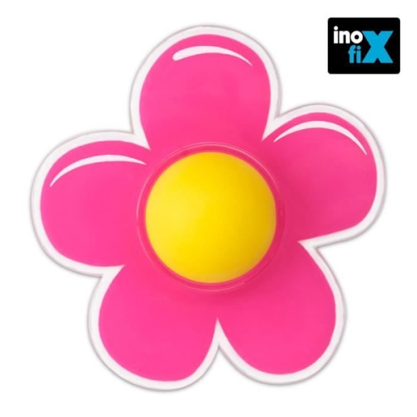 Väggmonterad klistermärke - Inofix - Rosenblomma - 71x74x18mm - Såld styckvis - Skonsam vid kollision Rosa