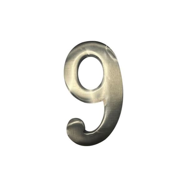 Husnummer - GENERISK - 9 - Matt Nickel - 10cm - Osynlig Fästning