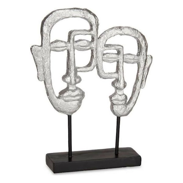 polyresin silver ansikte dekorativ figur - Färg: Silver