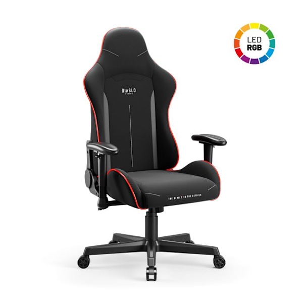 Peli-tuoli - Diablo - X-ST4RTER - Ergonominen - Kankaat - Säädettävät 2D käsinojat Svart