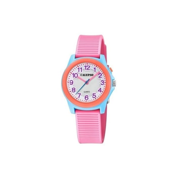 Juniorklocka - CALYPSO - K5823/2 - Pink Resin - Vattentät 10 Atm - Trendig stil Rosa, blå, vit