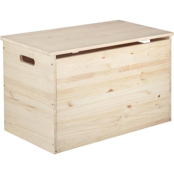 Opbevaringskiste - 80 x 40 x 50 cm - massiv fyrretræ Naturlig