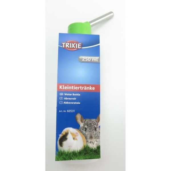 Plastikflaske med metalstøtte til marsvin - Trixie - 250 ML - Farve tilfældigt
