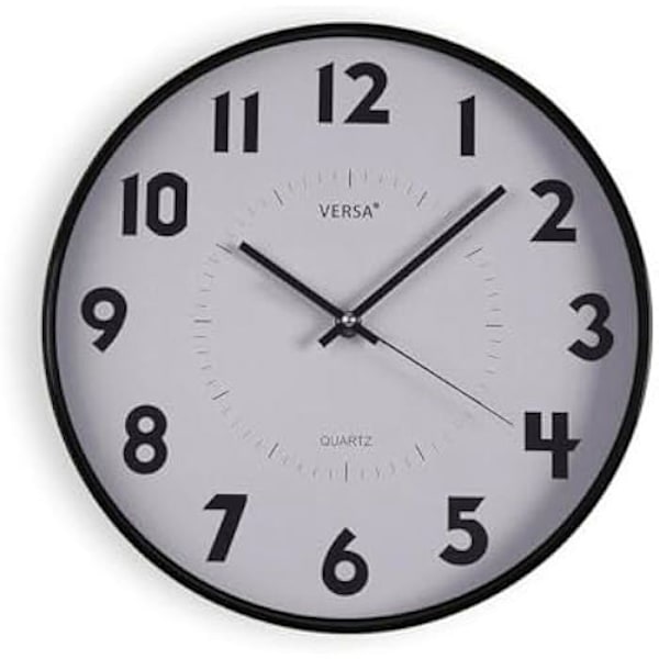 Väggklocka - VERSA - Vit - Plast - 25 x 4 x 25 cm - Modernt Design Flerfärgad