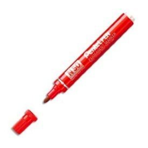 Tussit - PENTEL - N50 ja N60 - Luodin kärki - Pyyhimätön punainen muste Röd
