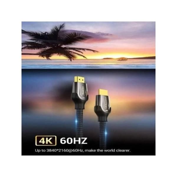HDMI 4K Kabel - VENTION - VAA-B05-B1500 - 15m - Nylon Vævet - Han-Han Sort