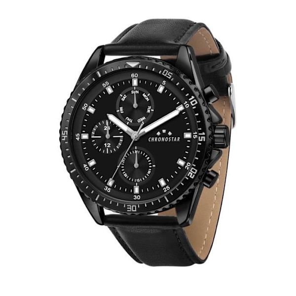 Klocka - CHRONOSTAR - R3751311001 - Multifunktion - Läder - Mineralglas Svart
