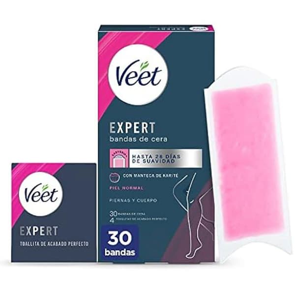 Voksstrips - VEET - EKSPERT KROP - 30 strips - Normal hud - Hårfjerning