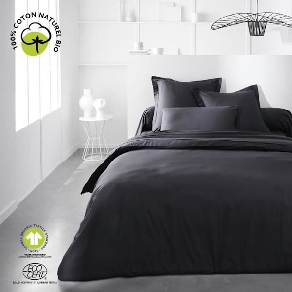Sängkläder - IDAG - 240 x 260 cm - 100% Bomull - Organisk Fusain - GOTS-certifierad Bio Ekologisk Fusain