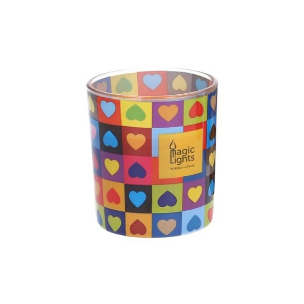 GENERIC - Pop Art Glaslys Ø7.5cm H8.4cm Hearts Magic Lights