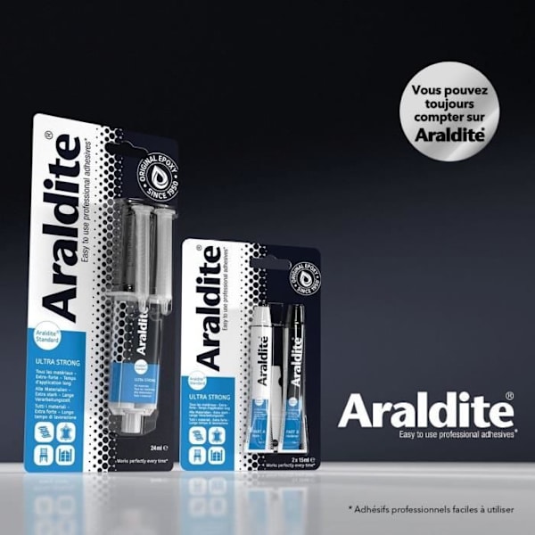 Epoxy lim bi-komponent - CYANOLIT - Araldite - 2 x 15 ml - Langsom hærdning - Høj styrke