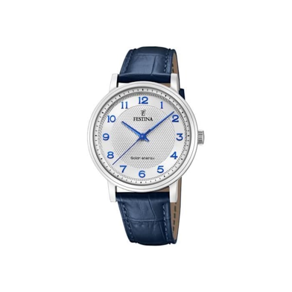 Ur - FESTINA - F20660/1 - Rustfrit 41mm - Blå Læder - Solenergi - Vandmodstand 50m Blågrå