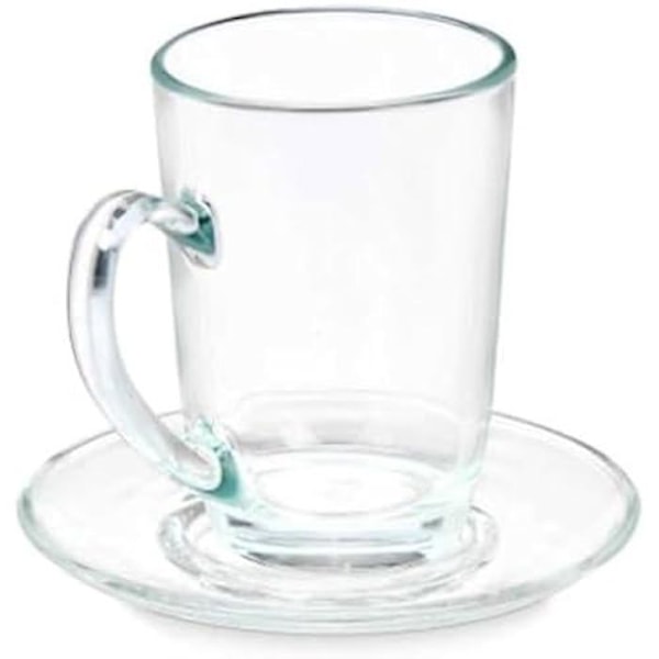 Kupit lautasella - VIVALTO - 6 kpl setti - Läpinäkyvä lasi - 200 ml - Monivärinen Flerfärgad