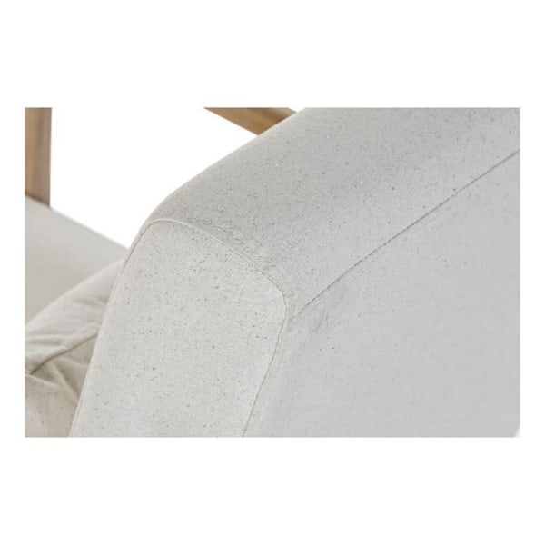 60-luvun puinen nojatuoli, luonnonkumipuu, beige - Väri: BEIGE