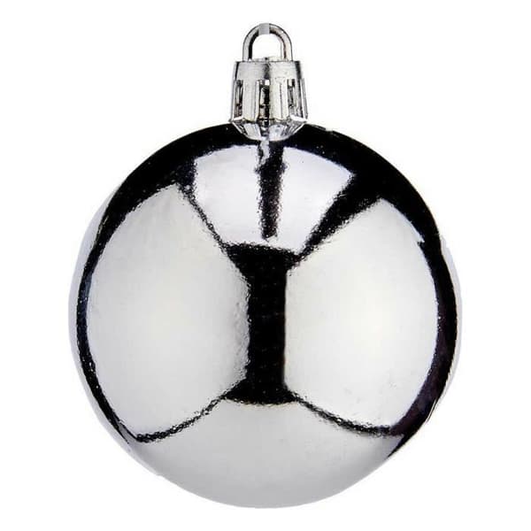 Juletræsbold - Sølv - Ø 6 cm - Plastik - Julepynt Silver