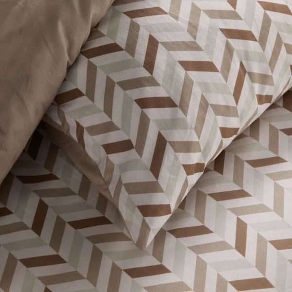 Sengetøj - TODAY Crazy - Grafisk Print - 2 personer - 220 x 240 cm - Beige Beige