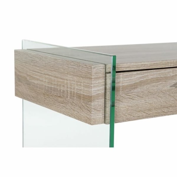 lisätaulu luonnollinen lasi puu läpinäkyvä 120 x 40 x 76 cm mdf-puu