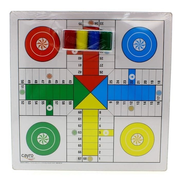 Lautapeli - T138/A - Parcheesi ja Kyykkä - Käännettävä - Puiset - Lapsille Trä
