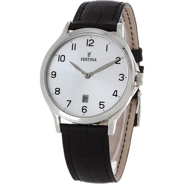 Klocka - FESTINA - F16745-1 - Svart läder - 5 ATM vattentät - Klassisk analog Svart