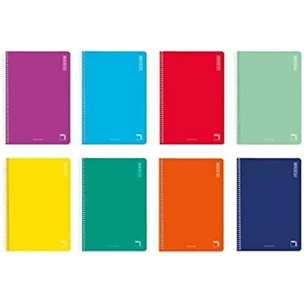 Notebook - PACSA - Basic - 80 ark - Kartong - 60 g - Olika färger Varierande