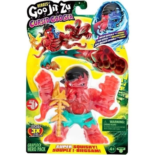 Figur - HEROES OF GOO JIT ZU - Förbannad Goo Hav - GJZ Graplock - 11 cm röd blå