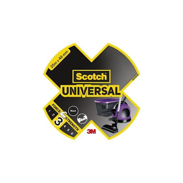 3M universal reparationsklud - sort - 25mx48mm sort
