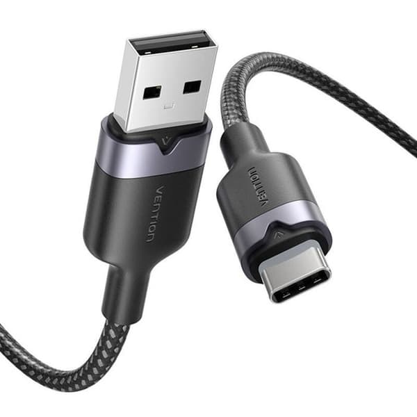 Latauskaapeli - VENTION - USB 2.0 A - USB-C - 3A - 1 m - Musta Sort