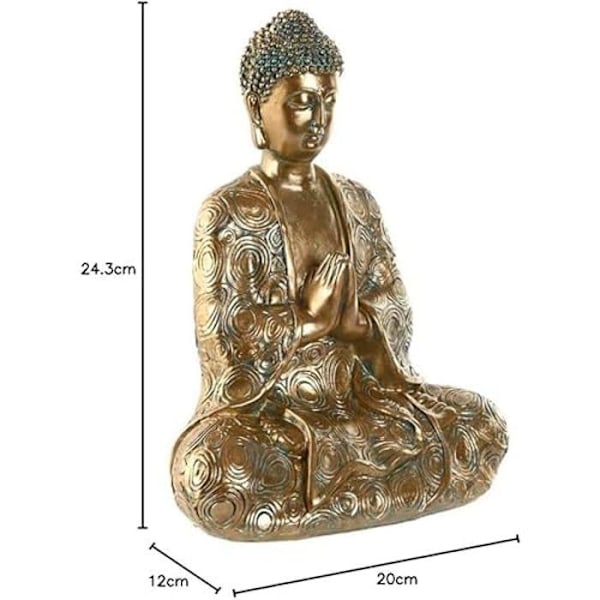 Dekorativ figur - HOME ESPRIT - Orientalisk Buddha - Flerfärgad - 20 x 12 x 24,3 cm - Inomhus Flerfärgad