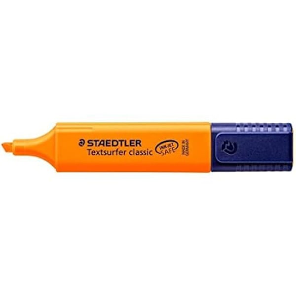 Highlighter - STAEDTLER - Textsurfer classic 364 - Mejselspets 1 till 5 mm - Påfyllningsbar - 10 stycken Orange