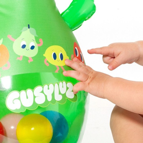 Mycket Culbuto Gusy Luz med Färgade Bollar Grön